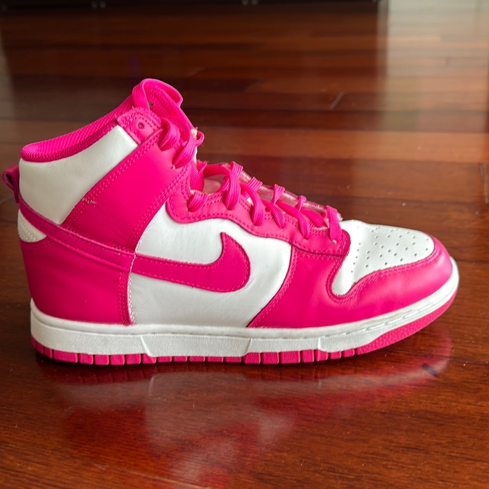 Nike Dunk high top hot pink size women 9